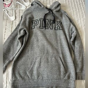 Gray PINK hoodie. Size XS. Worn once.